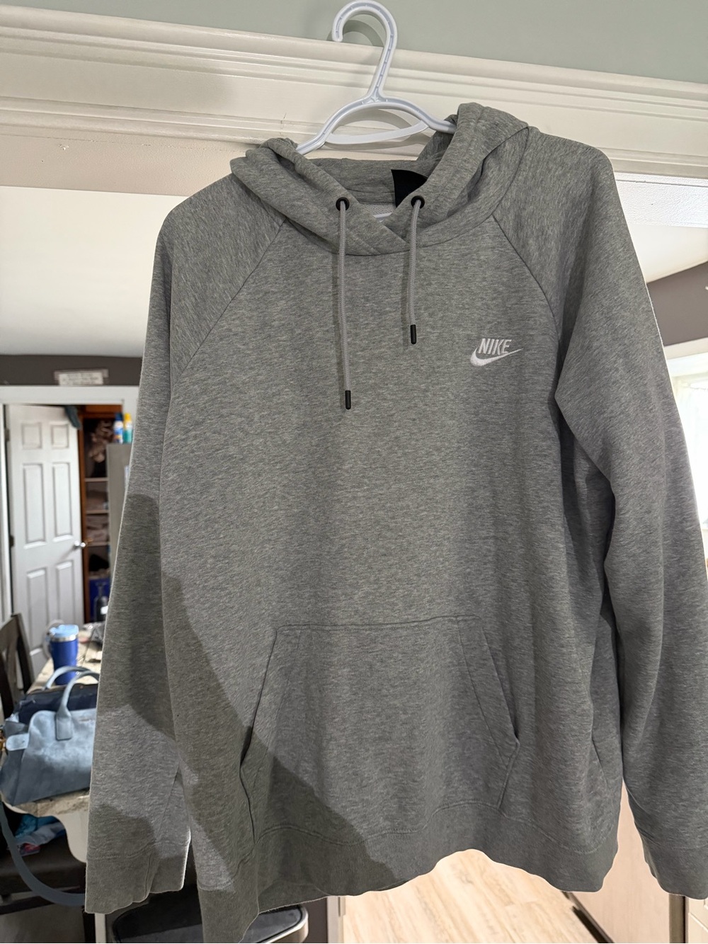 Nike Gray Men's Pullover Hoodie with Swoosh